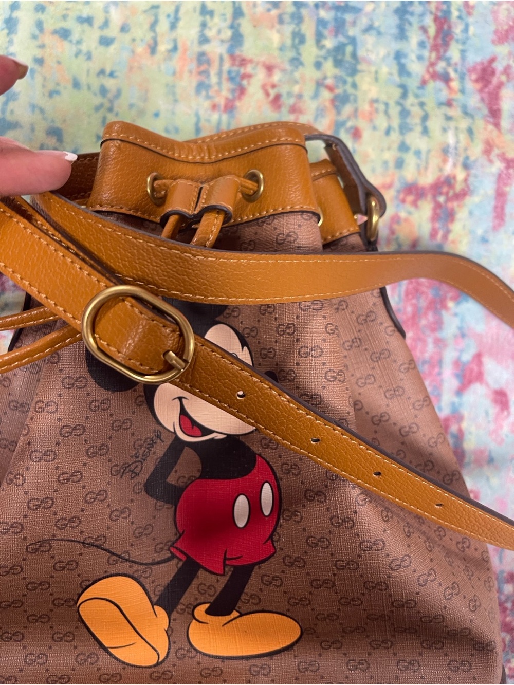 Mickey Mouse Brown Drawstring Backpack - Picture 3 of 8